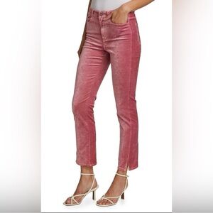 PAIGE Pink Velvet Pants